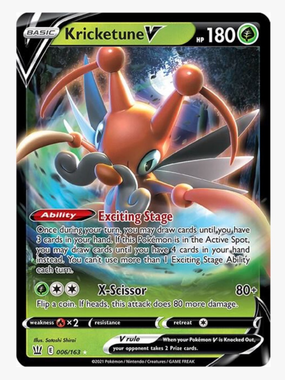 Kricketune V SWSH05: Battle Styles Pokemon Trading Card